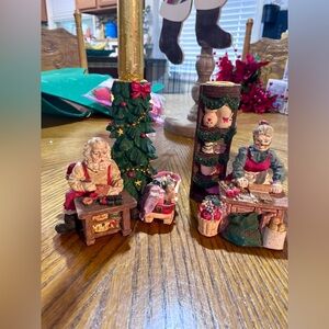 Santa & Mrs Clause Christmas Candle holders